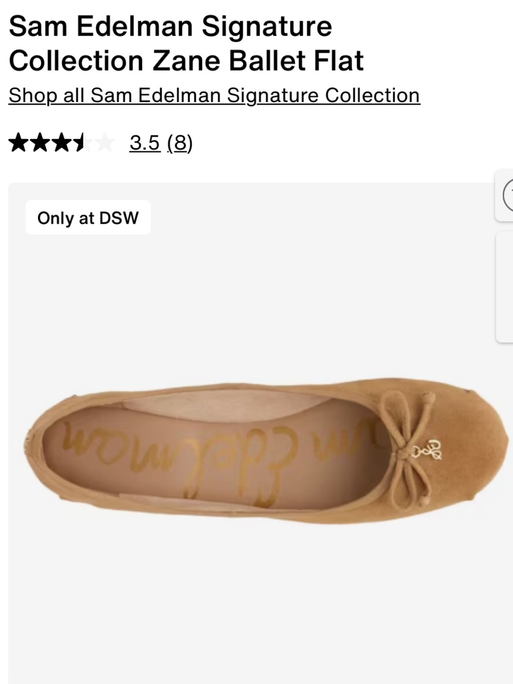 NWT🌷Sam Edelman Signature Collection Zane Ballet Flat